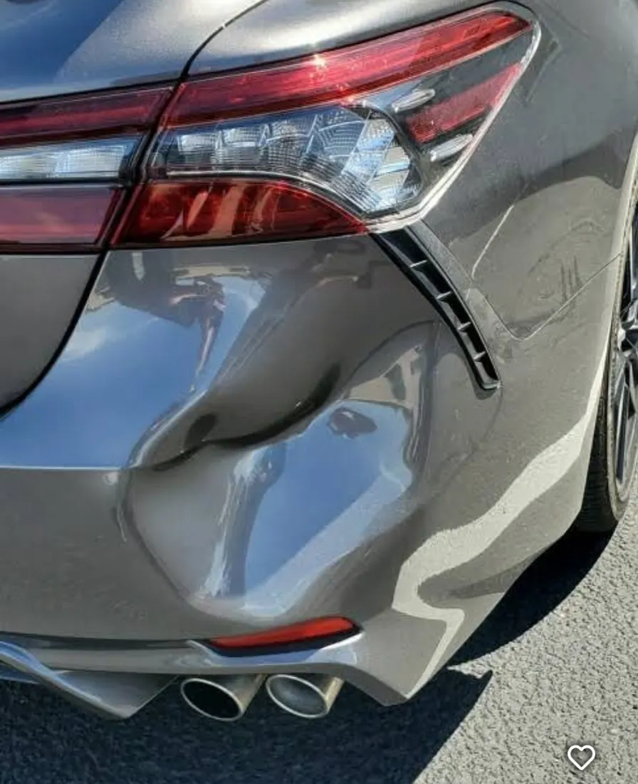 Bumper Dent Repair damage, before repair
